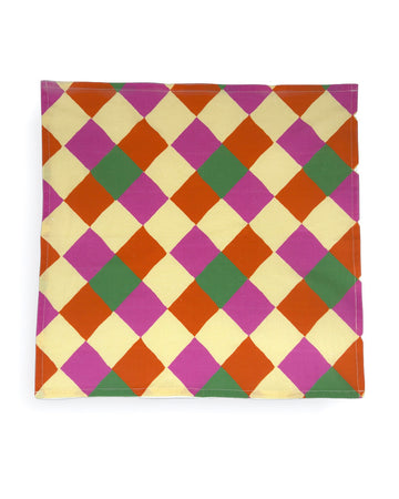 pink, orange, yellow and green diamond tea towel