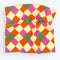 scrunched pink, orange, yellow and green diamond tea towel