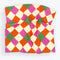 crumbled pink, orange, yellow and green diamond tea towel