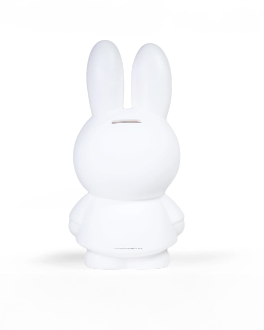 back view of large white miffy coin bank