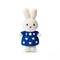 crochet miffy plush blue dress with white flowers