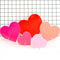 set of 5 acrylic hearts decor: red, hot pink, medium pink, light pink and coral