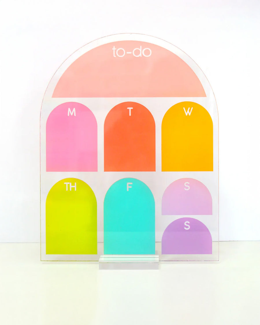 colorful standing weekly to-do board with stand