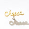 gold cursive 'cheese' single stud earring