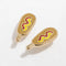 pair of corn dog with ketchup and mustard enamel earrings