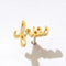 gold cursive 'fries' single stud earring