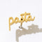 gold cursive 'pasta' single stud earring