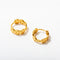 gold smiley hoop huggie earrings