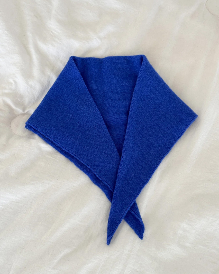 folded royal blue cashmere bandana