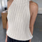 model wearing naturel knit halter sweater top 