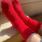 model wearing red classic cashmere socks