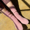 model wearing light pink classic cashmere socks