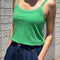 model wearing emerald basic tank cami