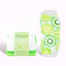 white makeup eraser with all over kiwi print, lime green hair claw and a white and lime green zip pouch