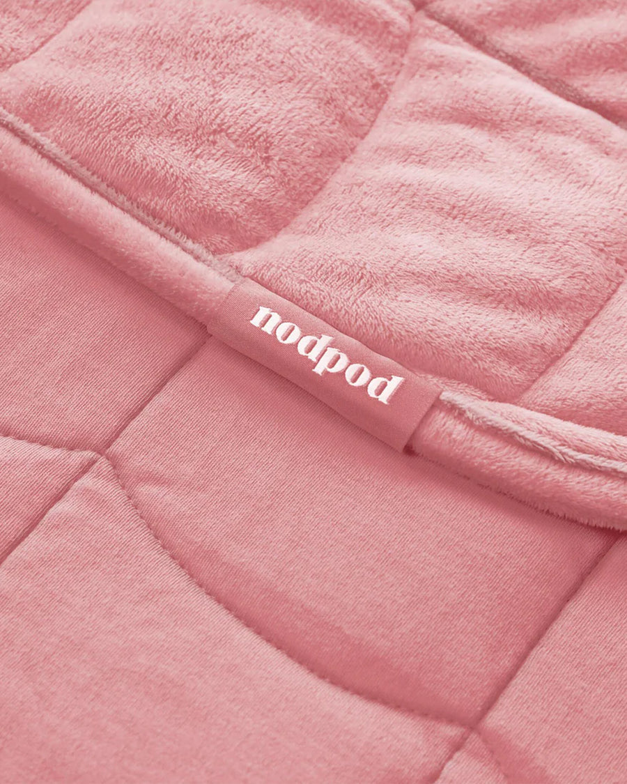 up close of pink weighted body blanket