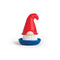 gnome dish brush with red hat and blue tray