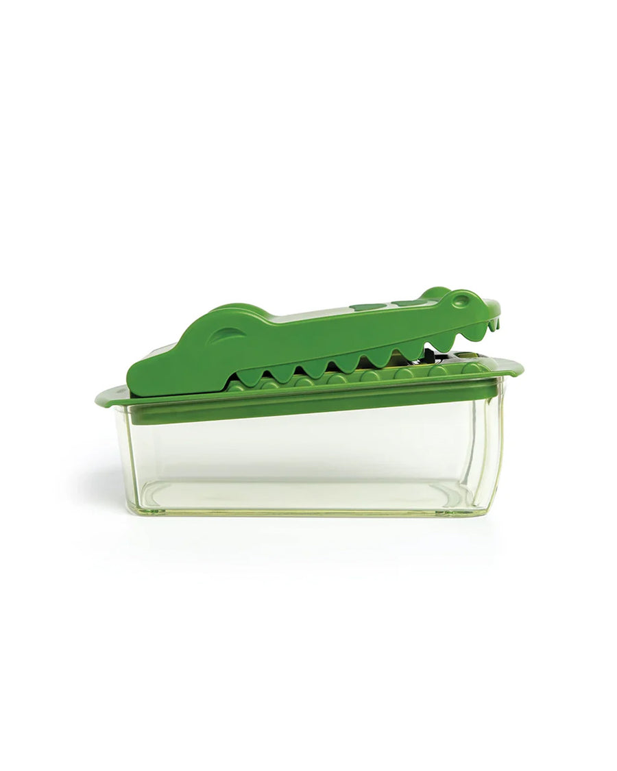 green crocodile shaped veggie chopper