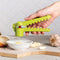 model using green crocodile garlic press