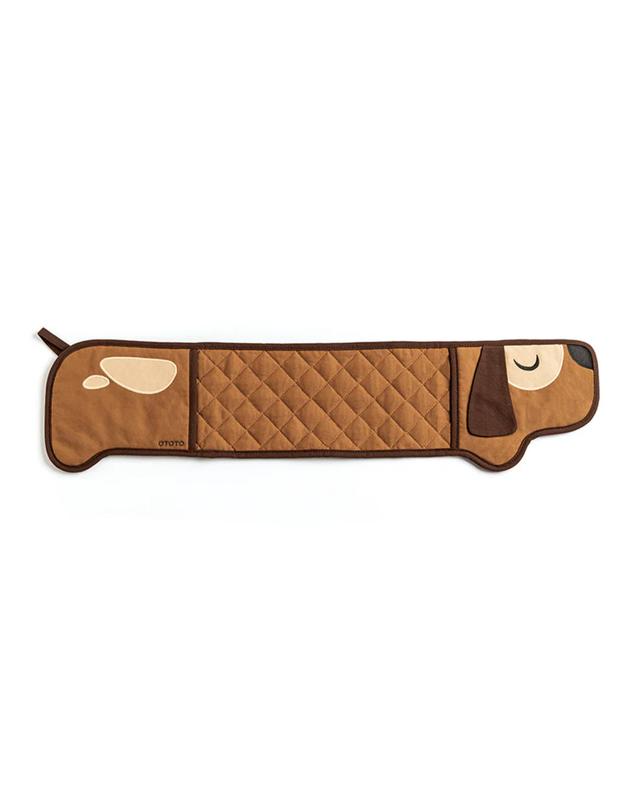 long brown dog oven mitt