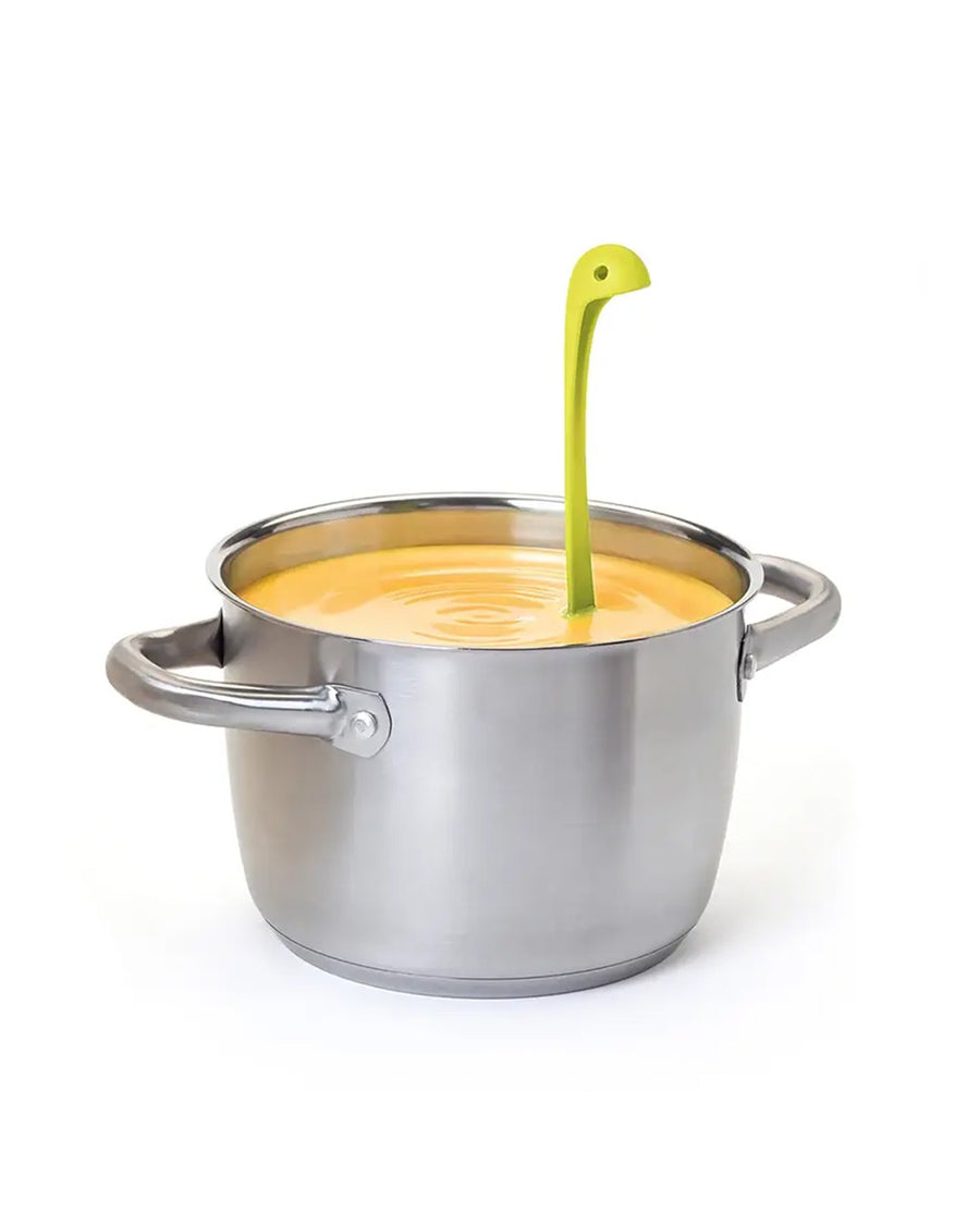 green jumbo nessie ladle in a pot