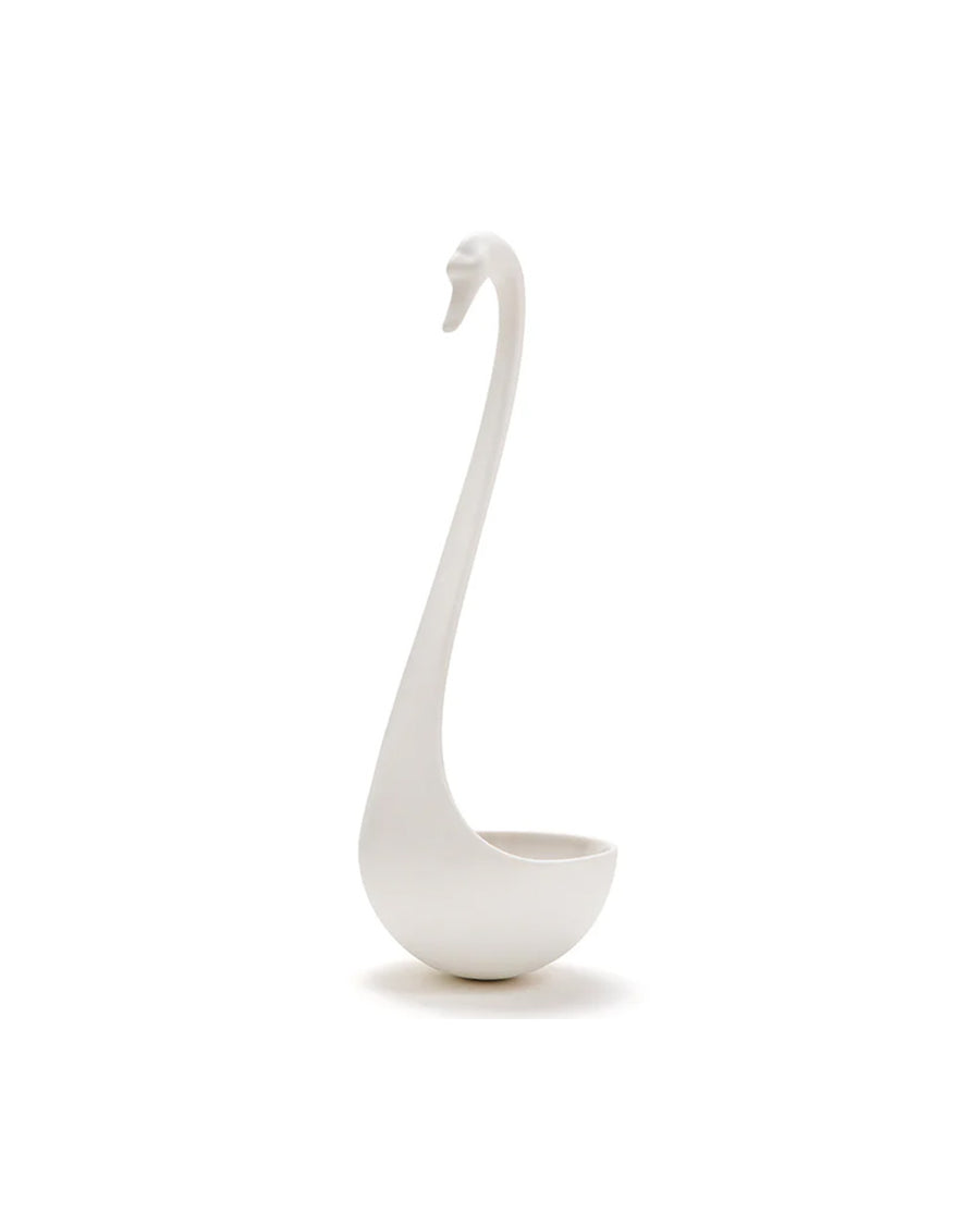 white swan floating ladle