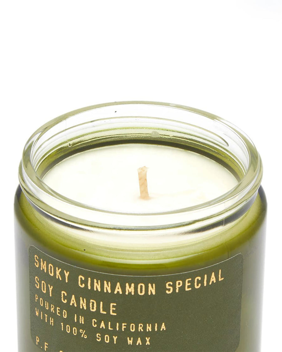 up close of smoky cinnamon candle