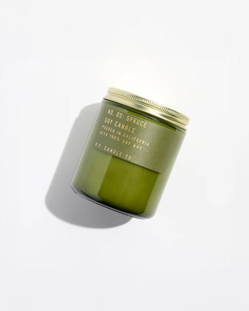 spruce scented soy standard candle