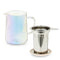 separated 16 oz. rainbow iridescent glass teapot with infuser 