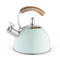 mint 70 oz classic whistling tea kettle with wooden handle