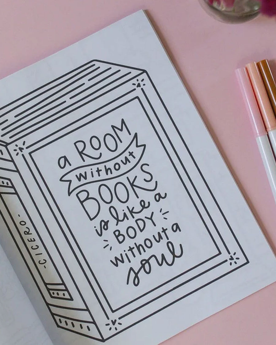 interior pages of book lover's coloring book