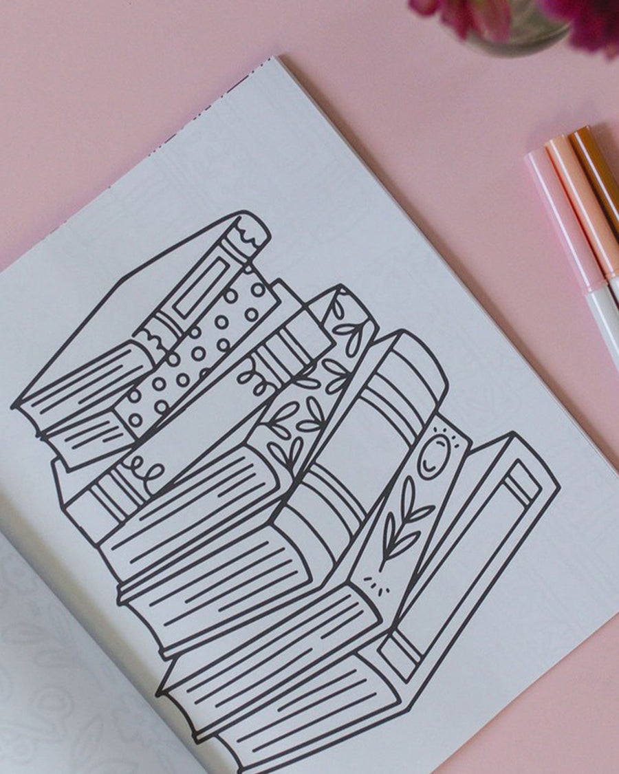 interior pages of book lover's coloring book