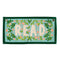 7 in. x 14 in. rectangular embroidered wall hanging with 'read' across the front displayed on a wall