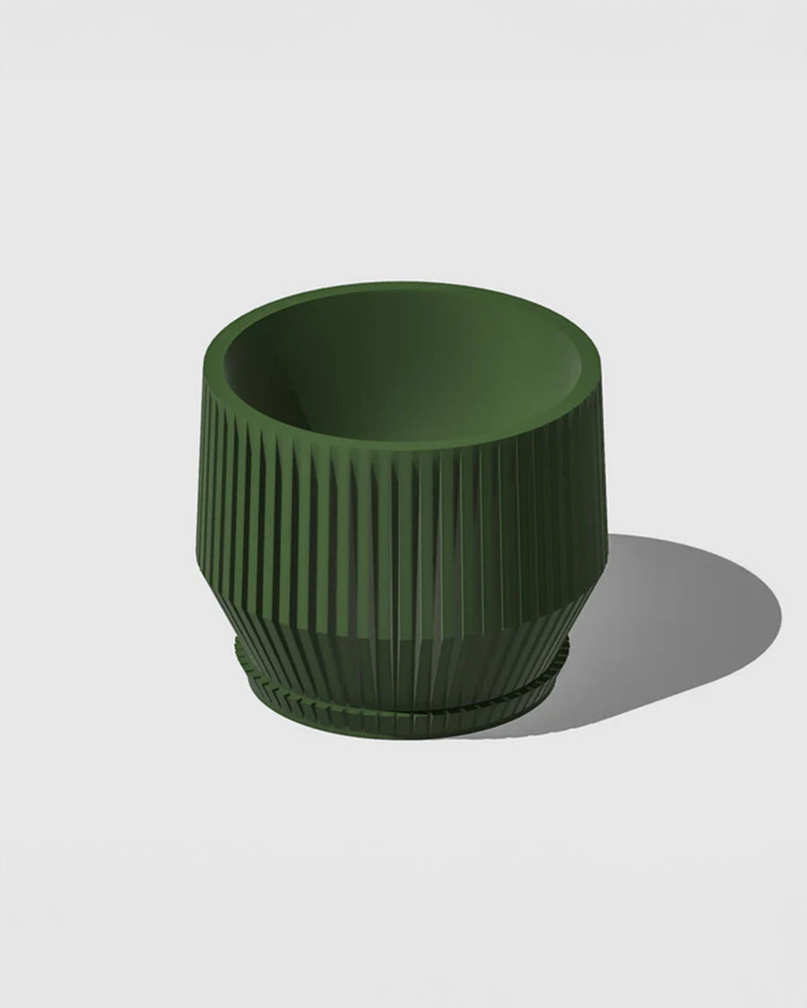 green textured 3d printed vase