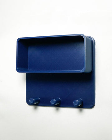 blue 3d print magnetic key ring holder 