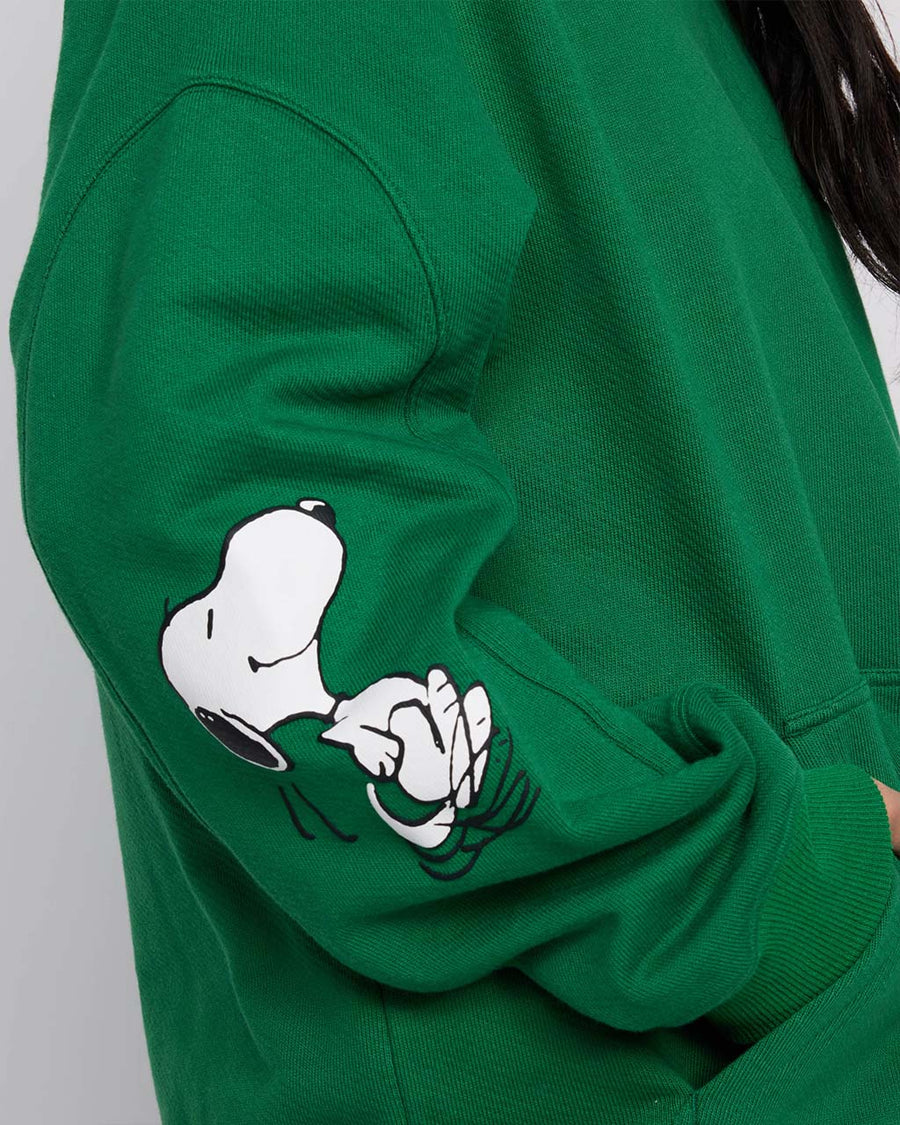 up close of snoopy on sleeve