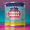 'hubba hubba' bubblegum scented candle on pink background