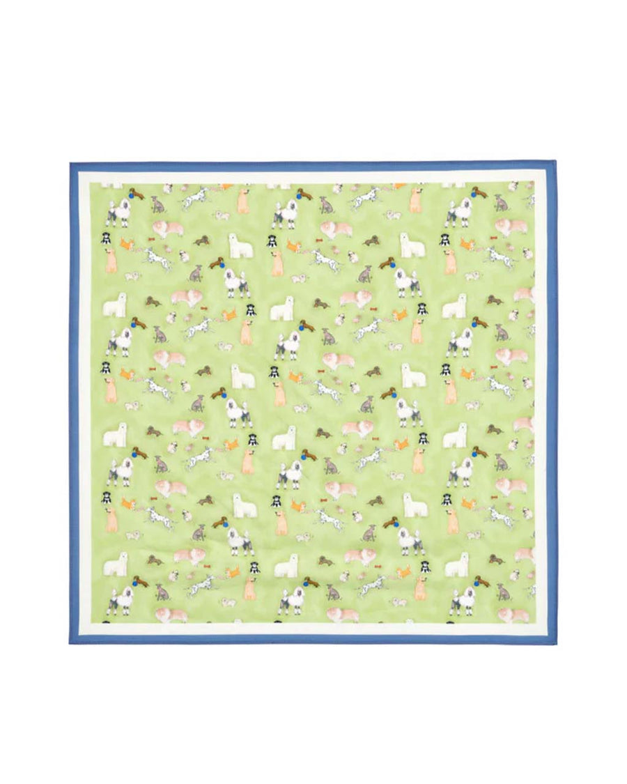 green headscarf with all over dog print