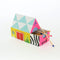 colorful tipped matches in a colorful house shaped box