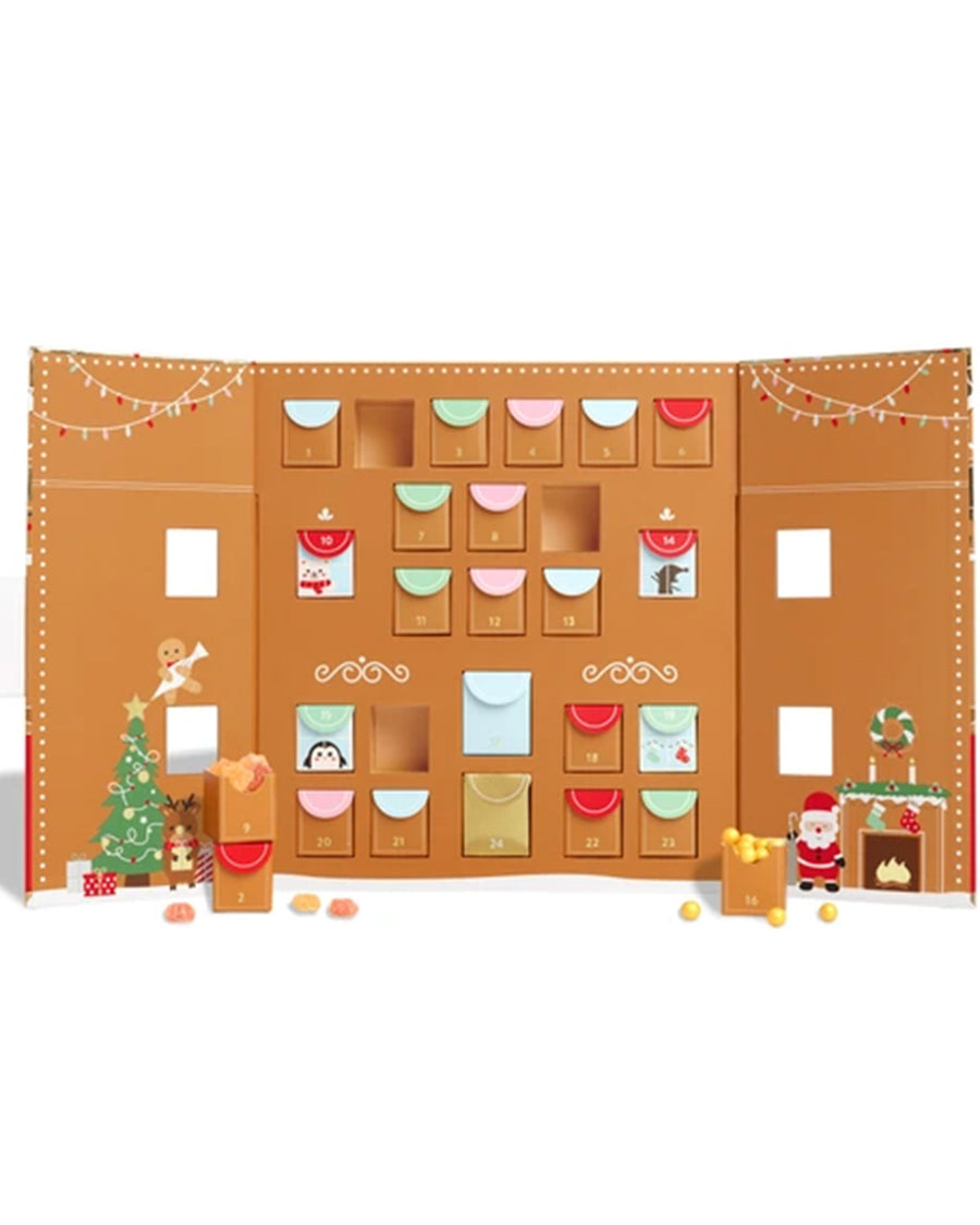 interior of gingerbread 24 day candy advent calendar