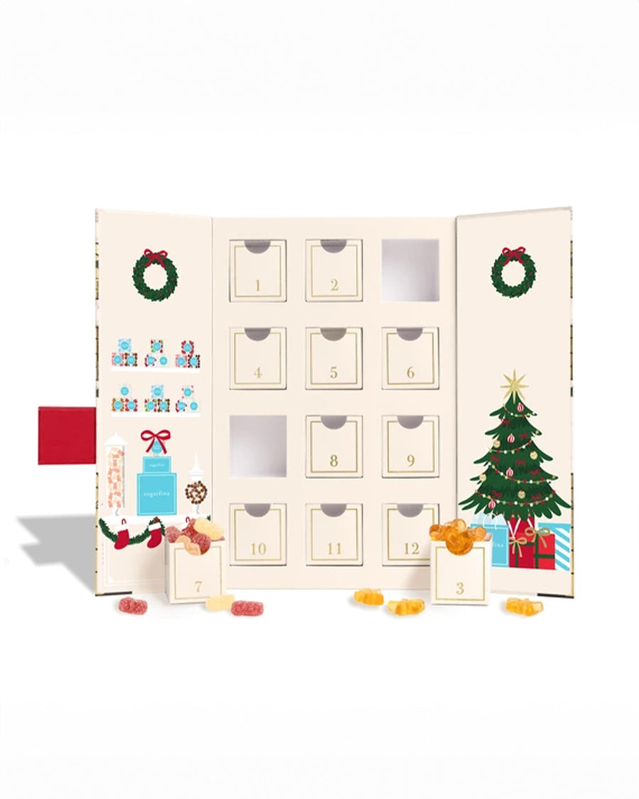 interior of 12 day holiday boutique candy advent calendar