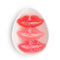 red and pink sugar coated lip shaped gummies