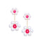beaded white daisy two tiered dangle earrings