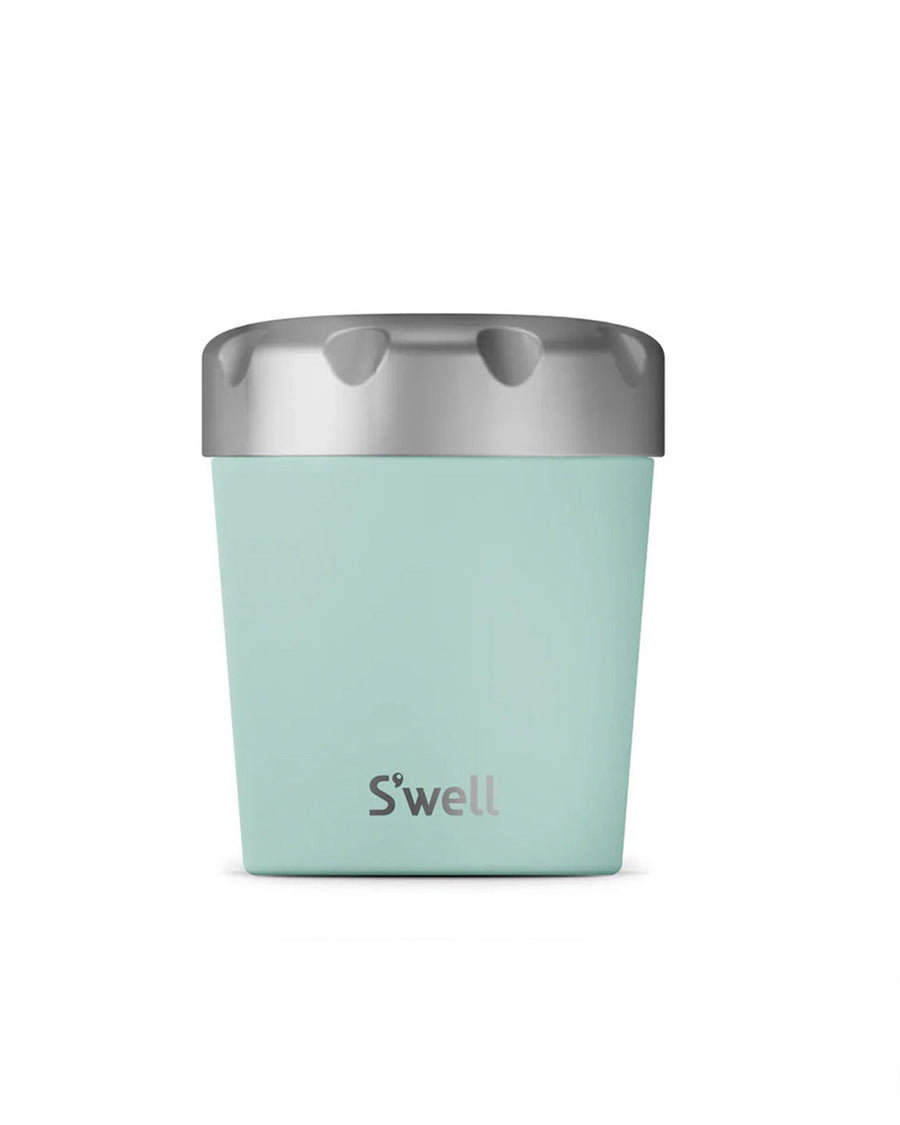 mint ice cream chiller with silver lid