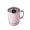 top view of light pink stainless steel mug with lid