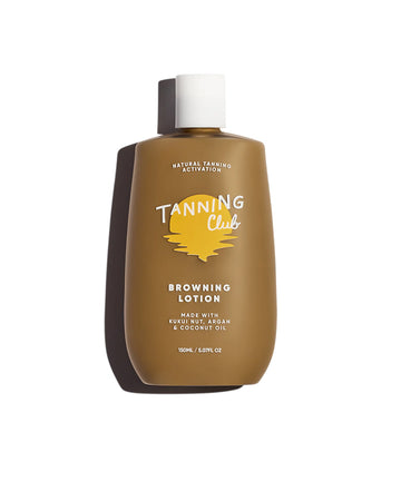 5.07 oz. browning lotion made with kukui nut, argan, and coconut oil
