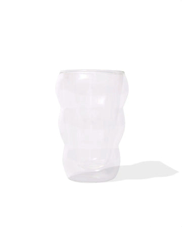 clear wavy glass cup