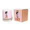 amber forest scented candle with lucy graphic