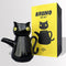 black cat tea kettle and cup with removable lid