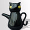 black cat tea kettle and cup with removable lid