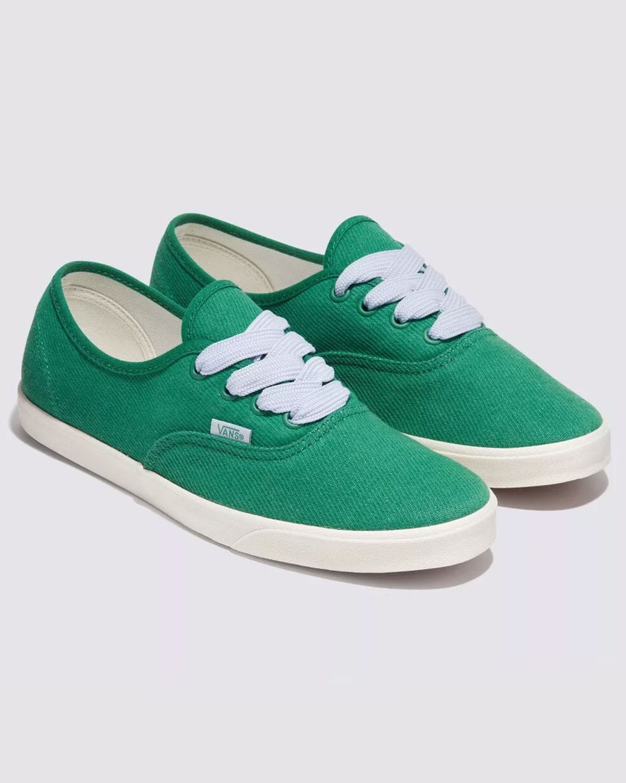 emerald green vans authentic lowpro denim sneakers